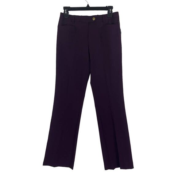 Calvin Klein Womens 2P 2 Petite pants purple Modern zippered pocketed leg - Picture 1 of 4